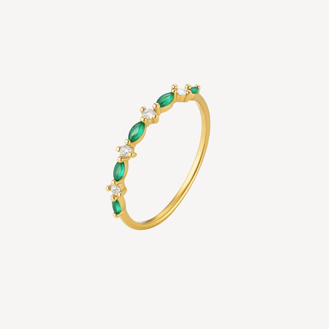 Emerald Eternity Ring 18k Guldbelagt