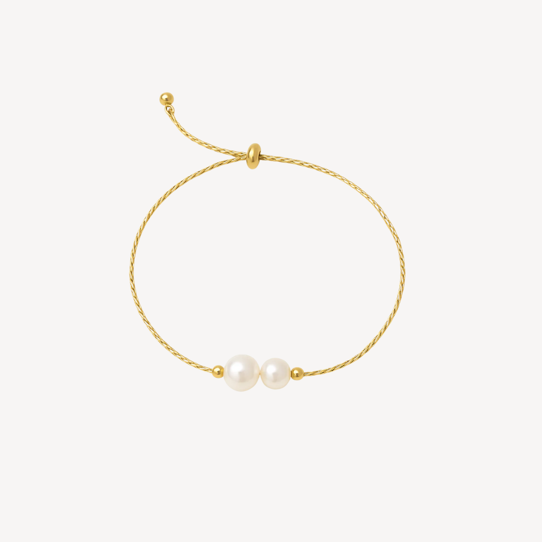 Twin Pearl Armbånd 18K Guldbelagt