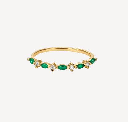 Emerald Eternity Ring 18k Guldbelagt