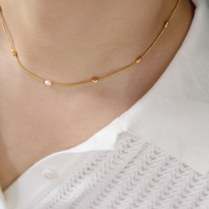 Pearl Whisper Halskæde 18K Guldbelagt